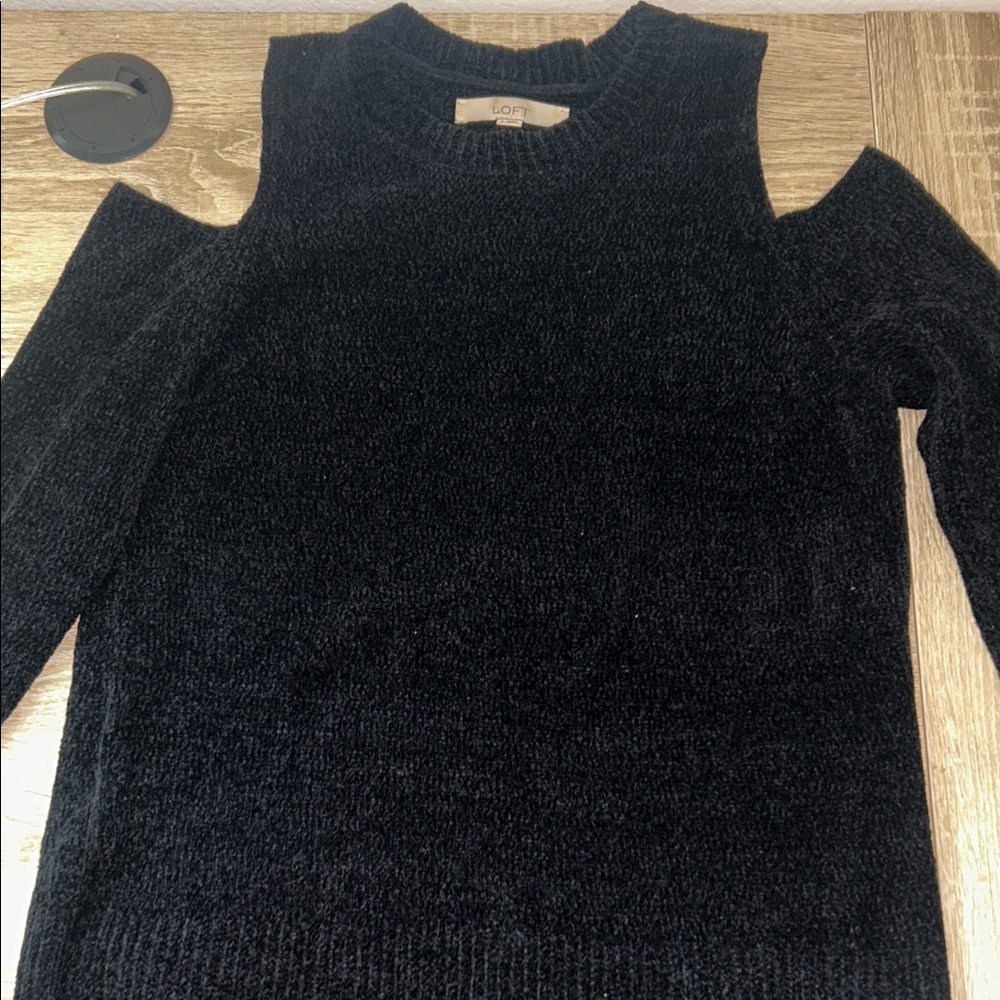 LOFT Off-the-Shoulder Black Sweater